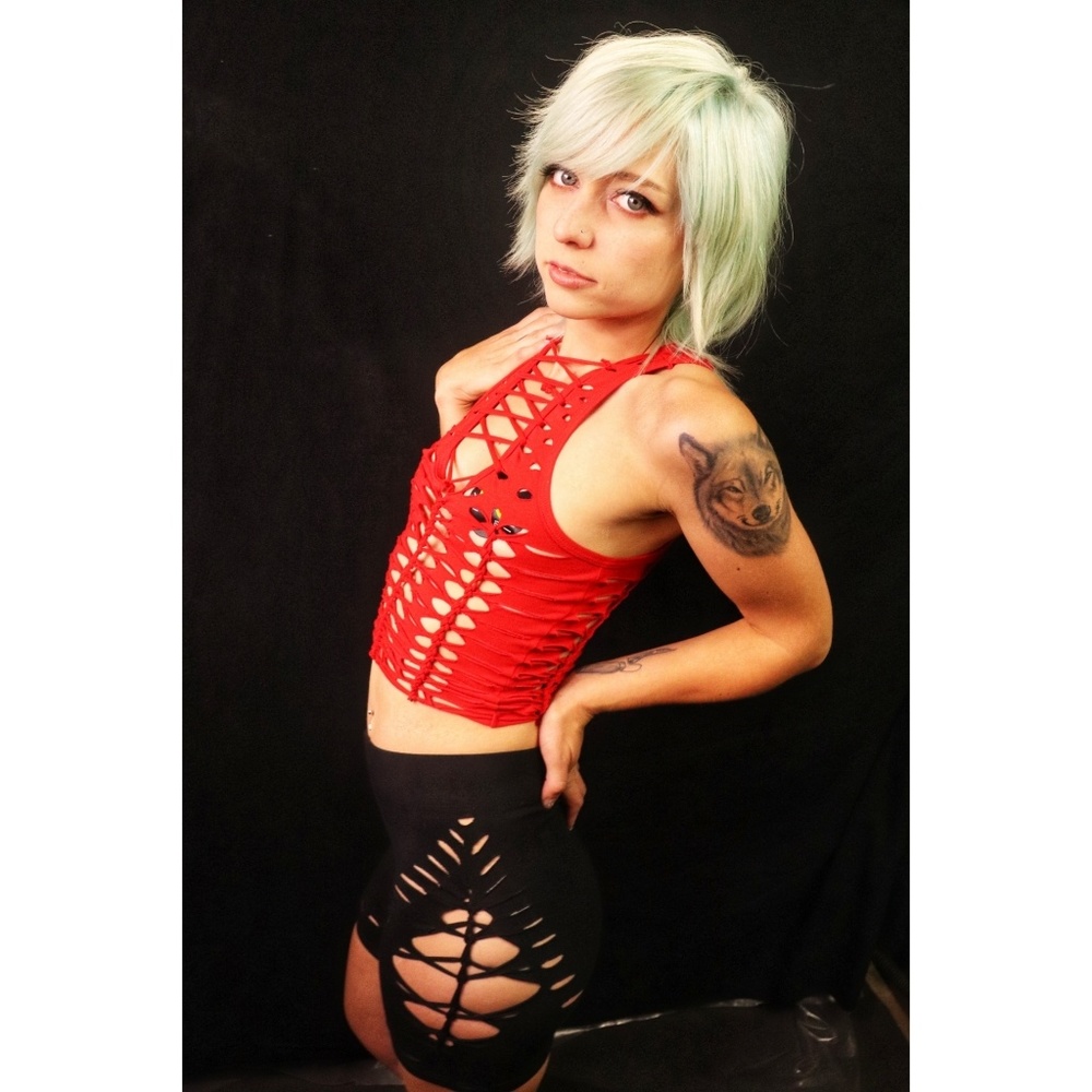 Crimson and Clover Cut Tank Crop Top